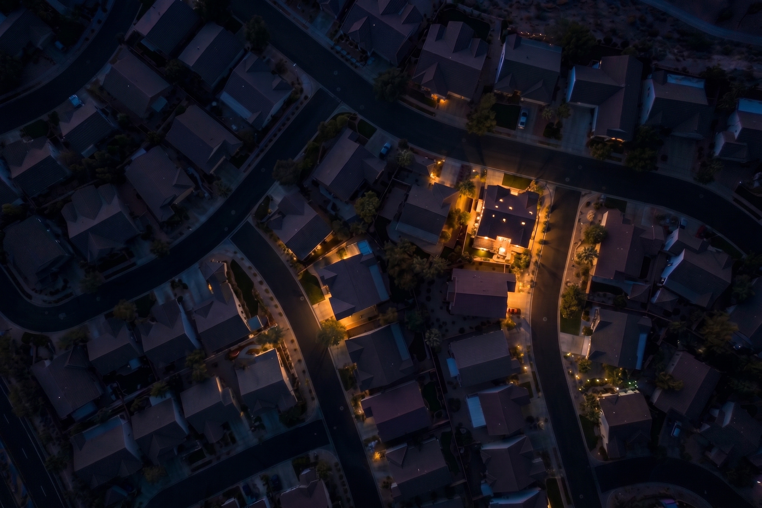 Residential neighbourhood during a power outage